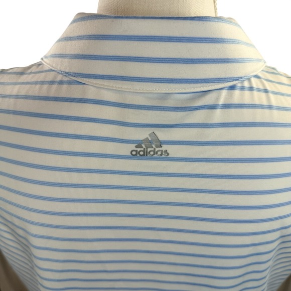 Addidas Women's Ultimate Lite White & Blue Stripe Sleeveless Golf Shirt Large - Picture 5 of 9